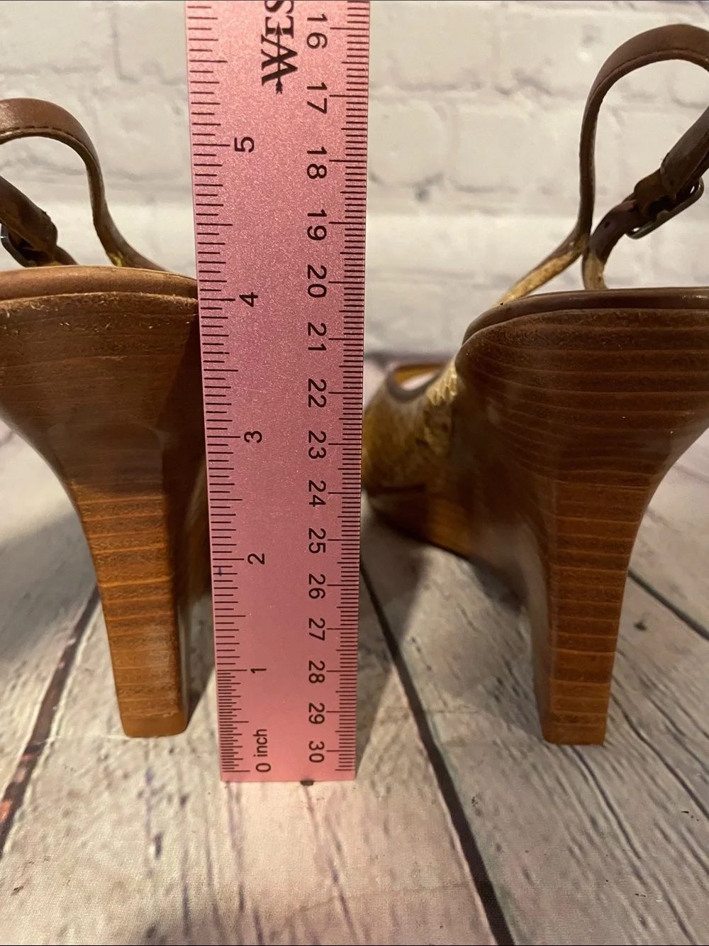 Cole Haan Brown Woven Peep-Toe Slingback Wedges • Sz 10
